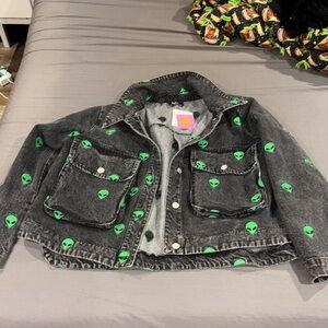 Dressed in LALA Alien Print Denim Jacket